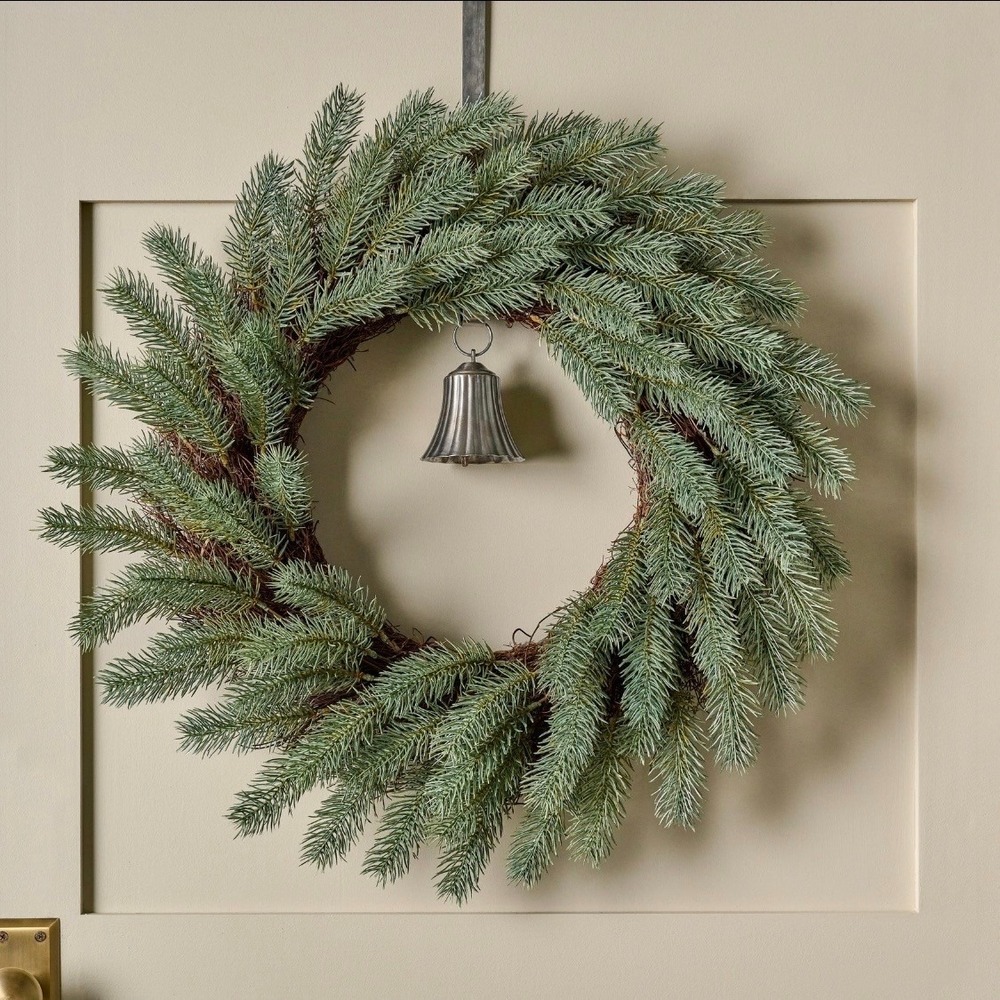 Real Touch Silver Pine Wreath - Magnolia Market Christmas Decor by Joanna Gaines